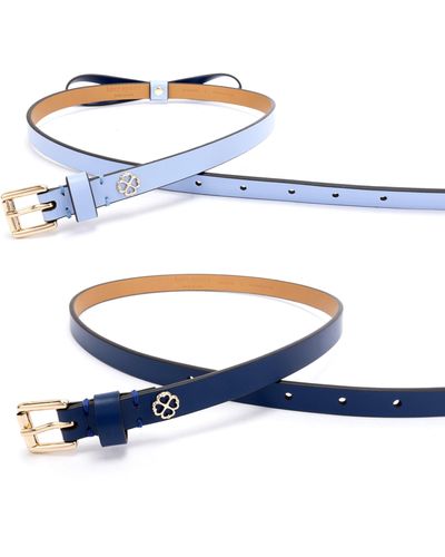 Kate Spade 2-pack Basic And Bow Belts - Blue