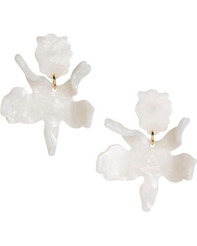 Lele Sadoughi Small Paper Lily Drop Earrings - White