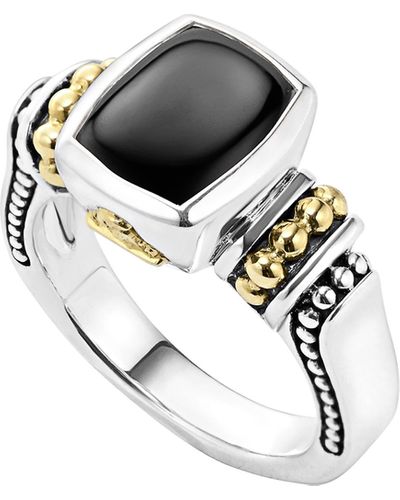 Lagos 'caviar Color' Small Semiprecious Stone Ring - Black