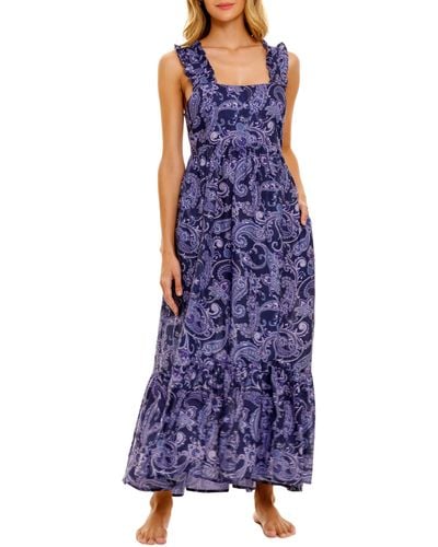 The Lazy Poet Mika Linen Nightgown At Nordstrom - Purple