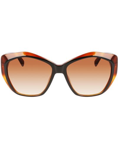 Longchamp 57mm Roseau Tea Cup Sunglasses - Brown