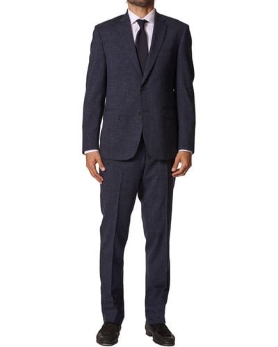JB Britches Sartorial Classic Fit Wool & Linen Suit - Blue