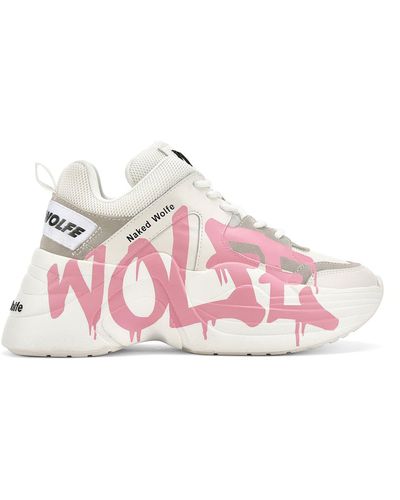 Naked Wolfe Track Logo Chunky Platform Sneaker - Pink