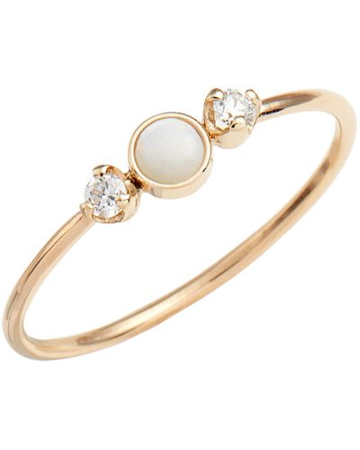 Zoe Chicco Diamond & Opal Cluster Ring - White