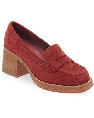 Chocolat Blu Irene Penny Loafer Pump - Red