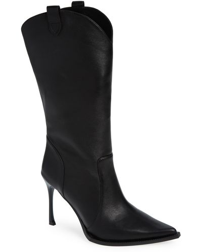 Jeffrey Campbell Cognitive Pointed Toe Western Boot - Black