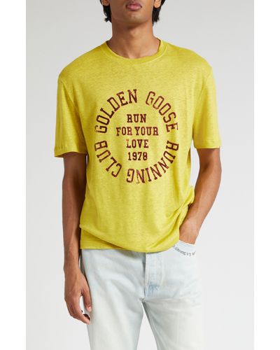 Golden Goose Journey Linen Graphic T-shirt - Yellow