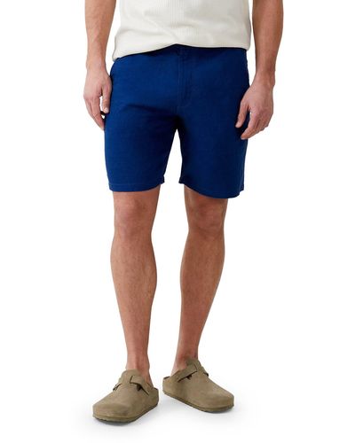 French Connection Linen Blend Shorts - Blue