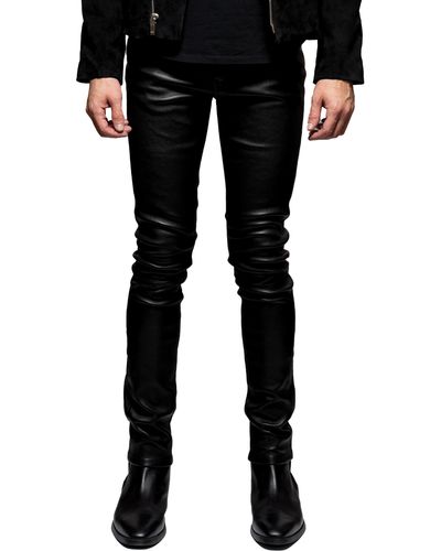 Monfrere Noir Straight Leg Leather Pants - Black