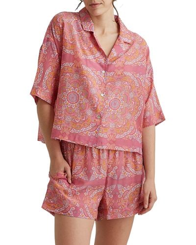 Papinelle Ines Cotton & Silk Short Pajamas - Red