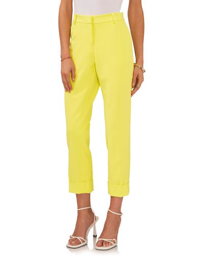Vince Camuto Cuff Crop Pants - Yellow