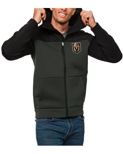 Antigua /charcoal Vegas Golden Knights Protect Full-zip Hoodie At Nordstrom - Black