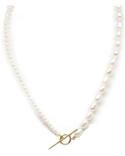 POPPY FINCH Contrast Cultured Pearl & Keshi Pearl Necklace - Multicolor