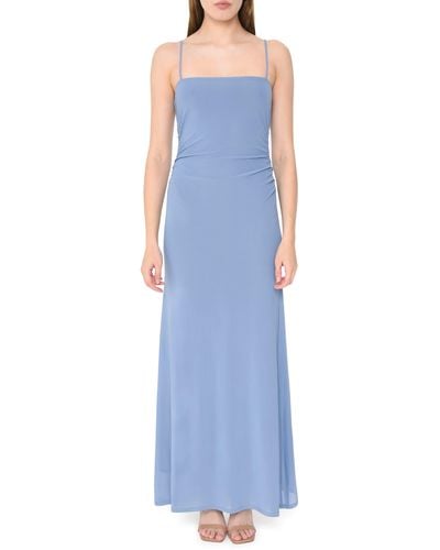 Wayf Isabella Mesh Maxi Dress - Blue