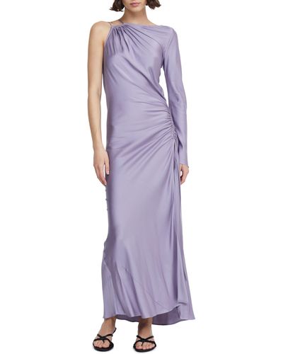 Bec & Bridge Bec + Bridge Kai Asymmetric Neck Single Long Sleeve Maxi Dress - Purple