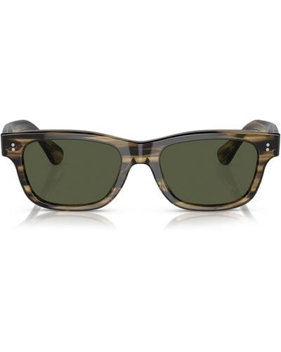Oliver Peoples R Peoples Rosson Sun 53mm Square Sunglasses At Nordstrom - Green