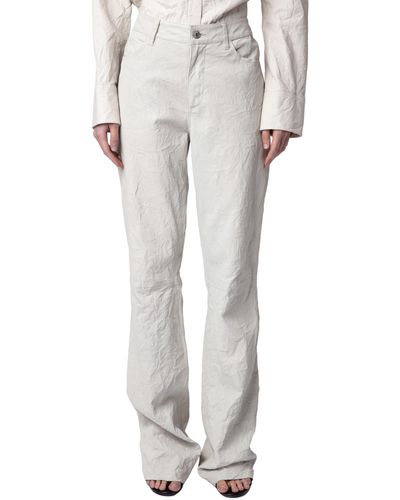 Zadig & Voltaire Pistol Crinkled Leather Pants - White