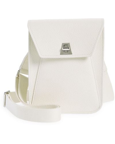 Akris Mini Anouk Leather Crossbody Bag - White