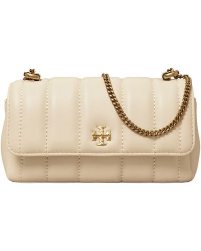 Tory Burch Mini Kira Flap Convertible Quilted Leather Shoulder Bag - Natural