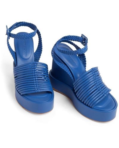 Paloma Barceló Nolan Ankle Strap Platform Wedge Sandal - Blue