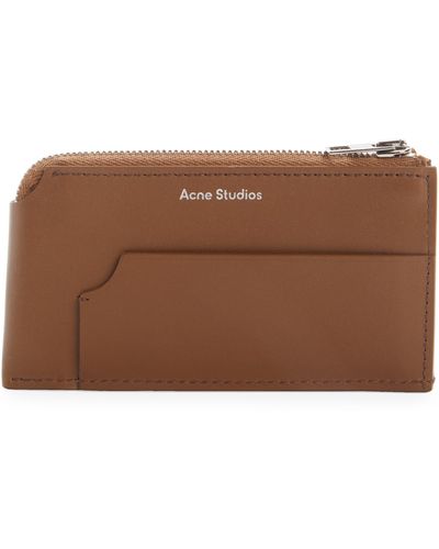 Acne Studios Large Garnet Leather Zip Wallet - Brown