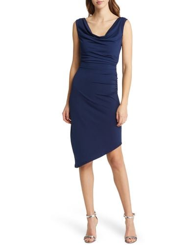Sam Edelman Cowl Neck Jersey Midi Dress - Blue