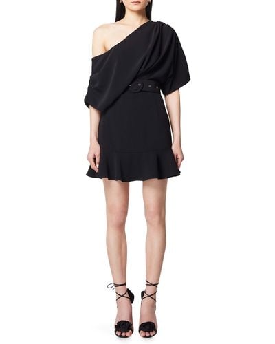 Elliatt Vigo One-shoulder Belted Minidress - Black