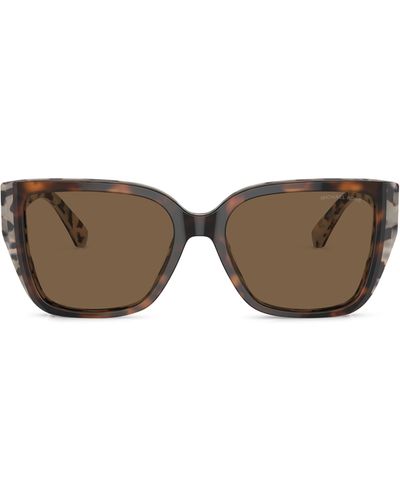 Michael Kors Acadia 55mm Rectangular Sunglasses - Brown