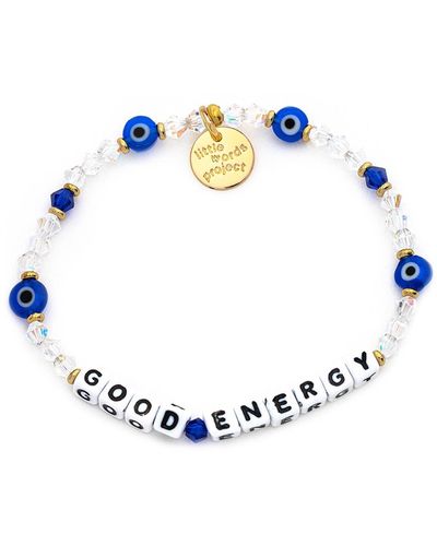 Little Words Project Good Energy Beaded Stretch Bracelet - Blue