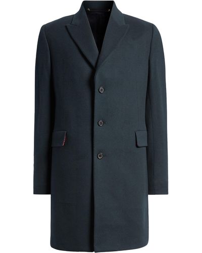 Paul Smith Longline Wool & Cashmere Coat - Blue