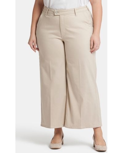 NYDJ Mona High Waist Ankle Wide Leg Trouser Jeans - Natural