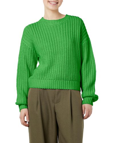 Noisy May Charlie Chunky Crewneck Sweater - Green