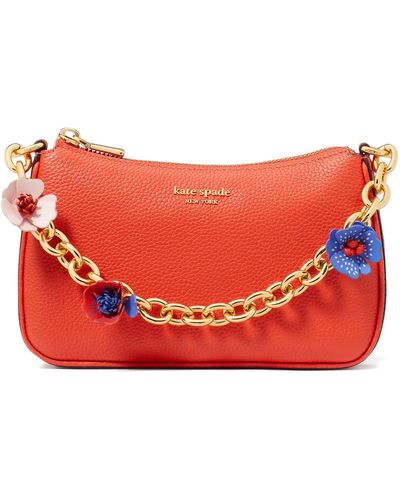 Kate Spade Small Jolie Floral Convertible Leather Crossbody Bag - Red