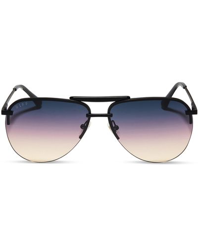 DIFF Tahoe 63mm Gradient Oversize Aviator Sunglasses - Blue