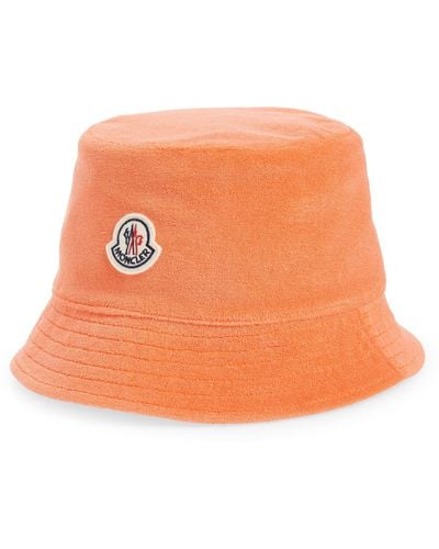 Moncler Tema 3 Cotton Terry Cloth Bucket Hat - Orange