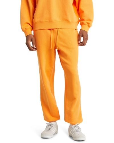 Elwood Core Organic Cotton Brushed Terry Sweatpants - Orange