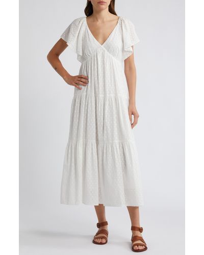 Madewell Flutter Sleeve Maxi Dress - White
