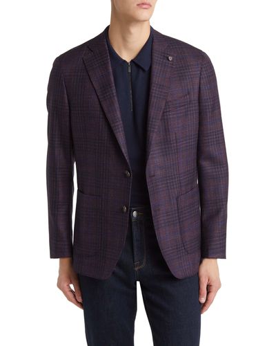 Peter Millar Crown Crafted Luton Plaid Wool & Silk Blend Sport Coat - Purple