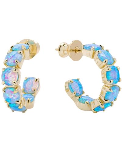 Melinda Maria Oh She Fancy Opal Inside Out huggie Hoop Earrings - Blue