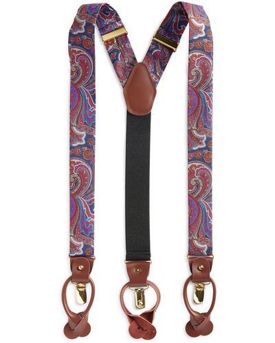 CLIFTON WILSON & Fuchsia Paisley Silk Suspenders At Nordstrom - Gray