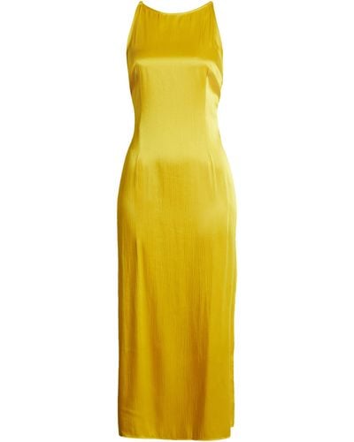 TOPSHOP High Neck Cami Midi Dress - Yellow