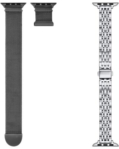 The Posh Tech Assorted 2-pack Stainless Steel Apple Watch Watchbands - White