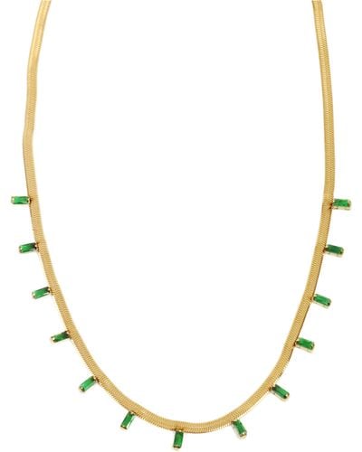 Panacea Crystal Station Collar Necklace - Metallic