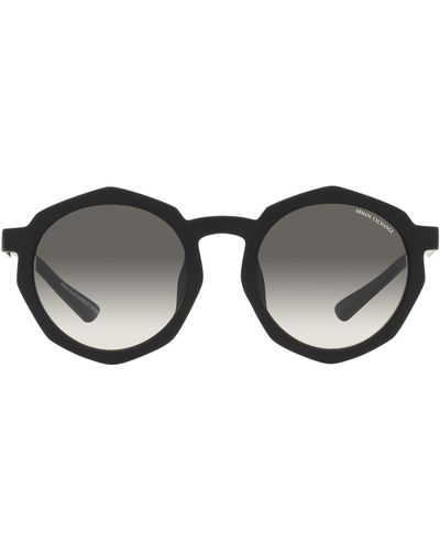 Armani Exchange 51mm Gradient Irregular Sunglasses - Black