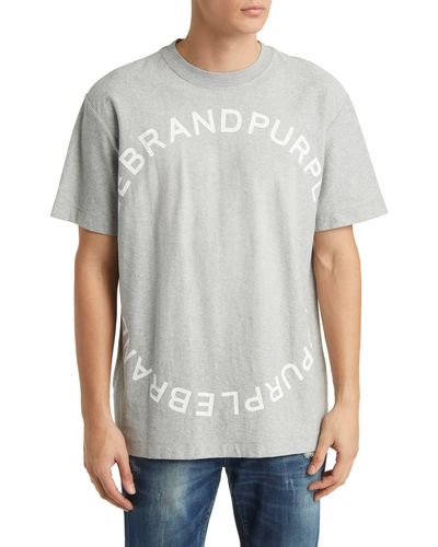 Purple Brand Textured Logo Cotton Graphic T-shirt - White