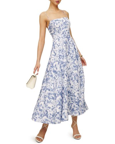 Reformation Monette Floral Linen Maxi Dress - Blue