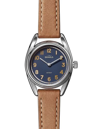 Shinola Derby Leather Strap Watch - Blue