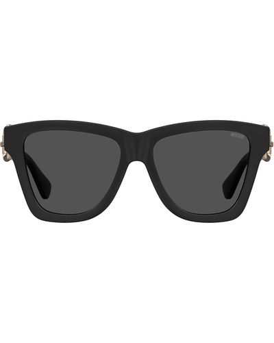 Moschino 54mm Gradient Rectangular Sunglasses - Black
