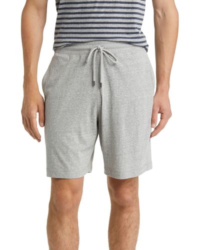 Daniel Buchler Heathered Recycled Cotton Blend Pajama Shorts - Gray