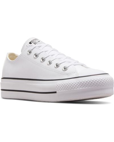 Converse Chuck Taylor All Star Lift Low Top Leather Sneaker - White